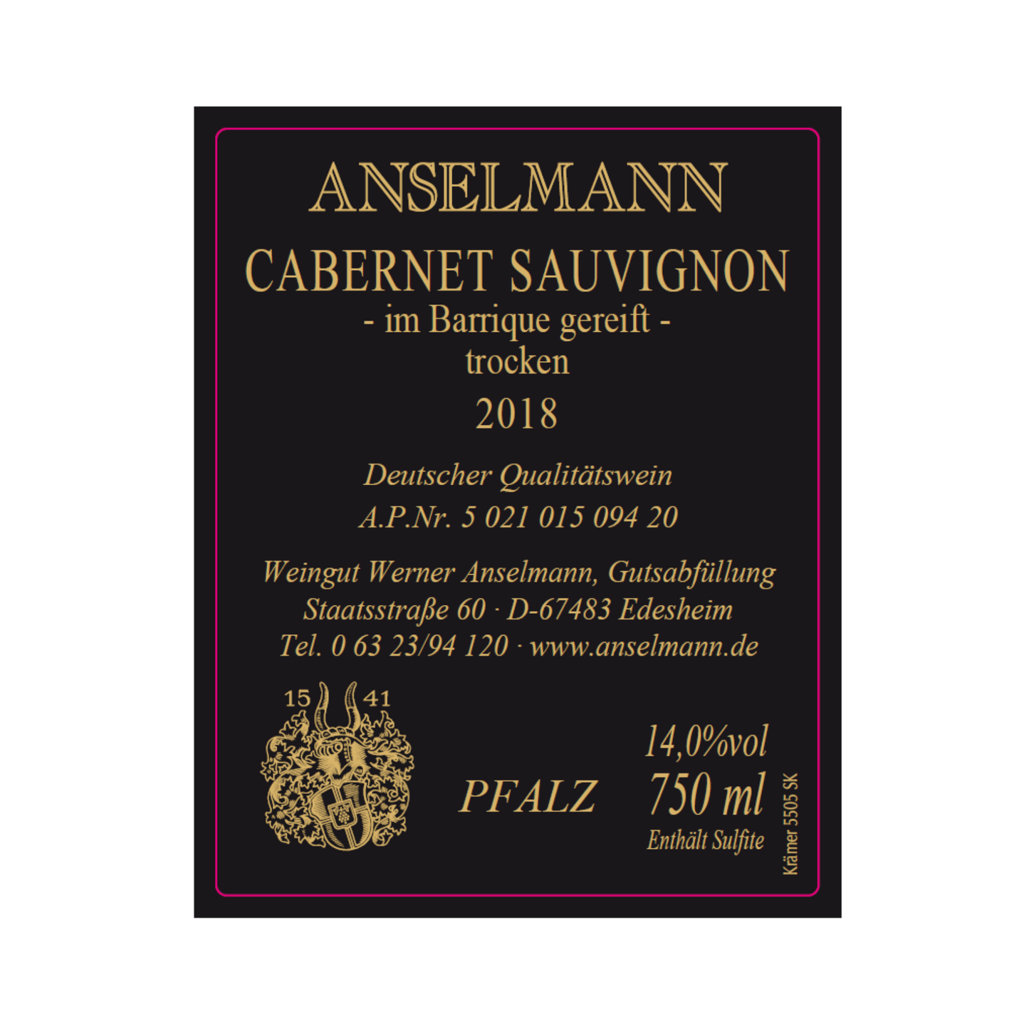"REFRAIN" CABERNET SAUVIGNON TROCKEN IM BARRIQUE GEREIFT